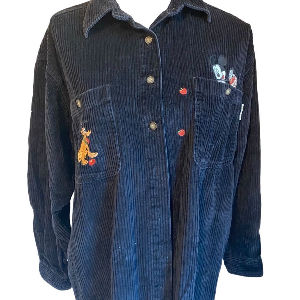 Disney Mickey Long Sleeve Corduroy Shirt Size Large - Picture 1 of 9